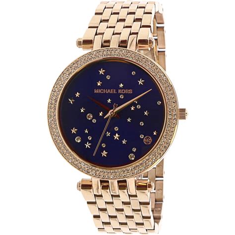 michael kors rose gold watch black face|Michael Kors Darci Three.